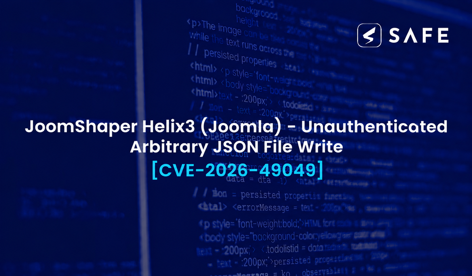 CVE-2026-49049 | JoomShaper Helix3 (Joomla) – Unauthenticated Arbitrary JSON File Write