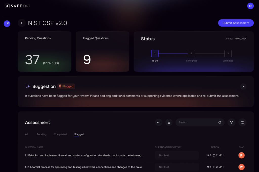 SAFE TPRM - Analyzing a Questionnaiure