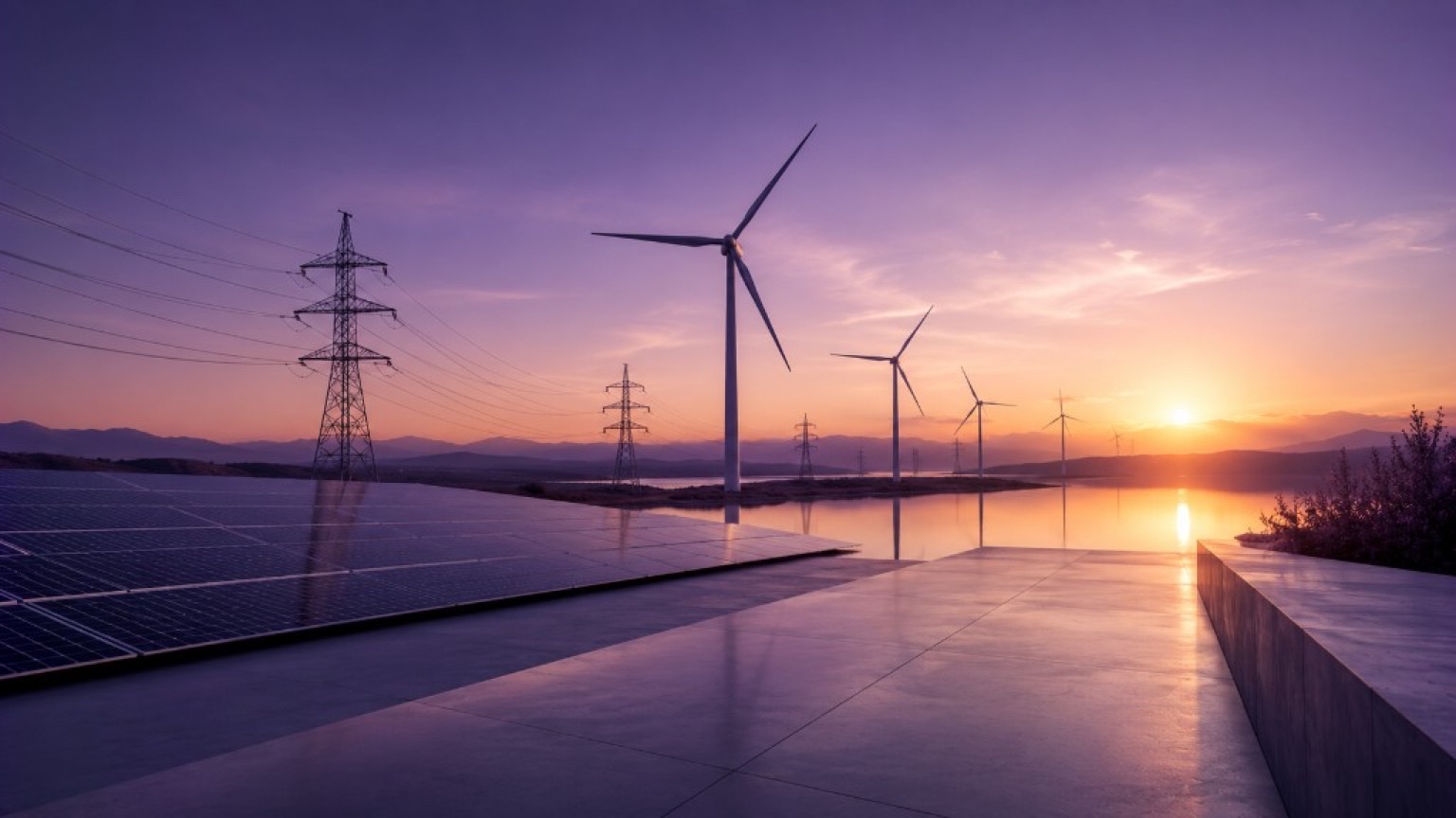 Aboitiz Power renewable energy assets at dusk