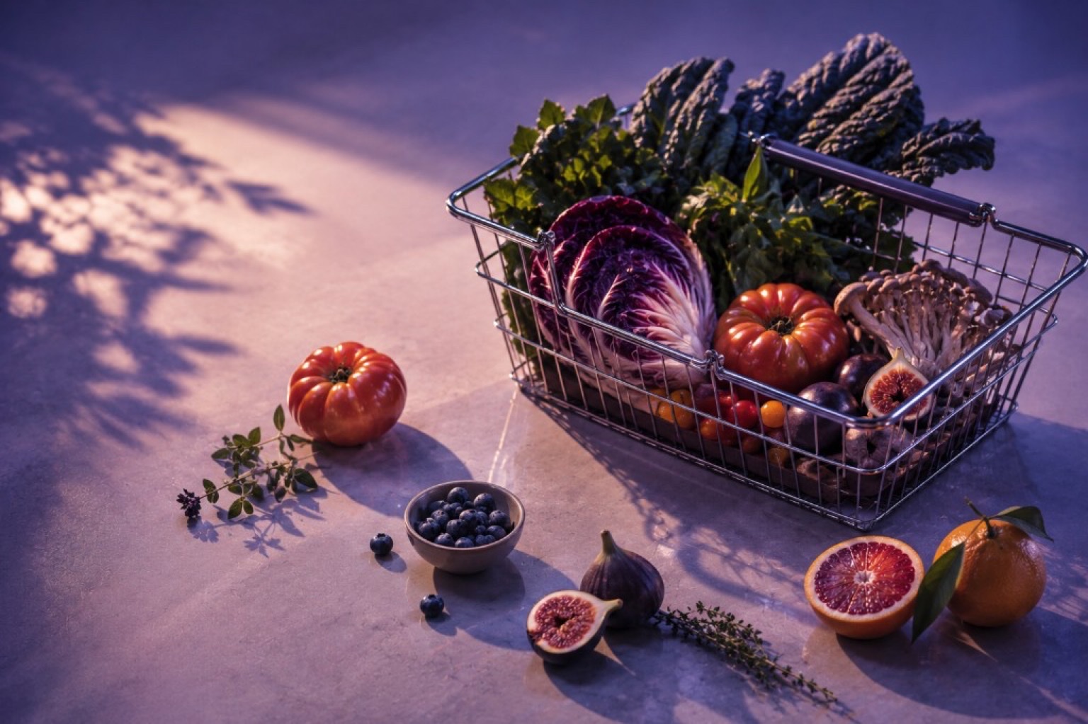 Instacart fresh produce in a shopping basket