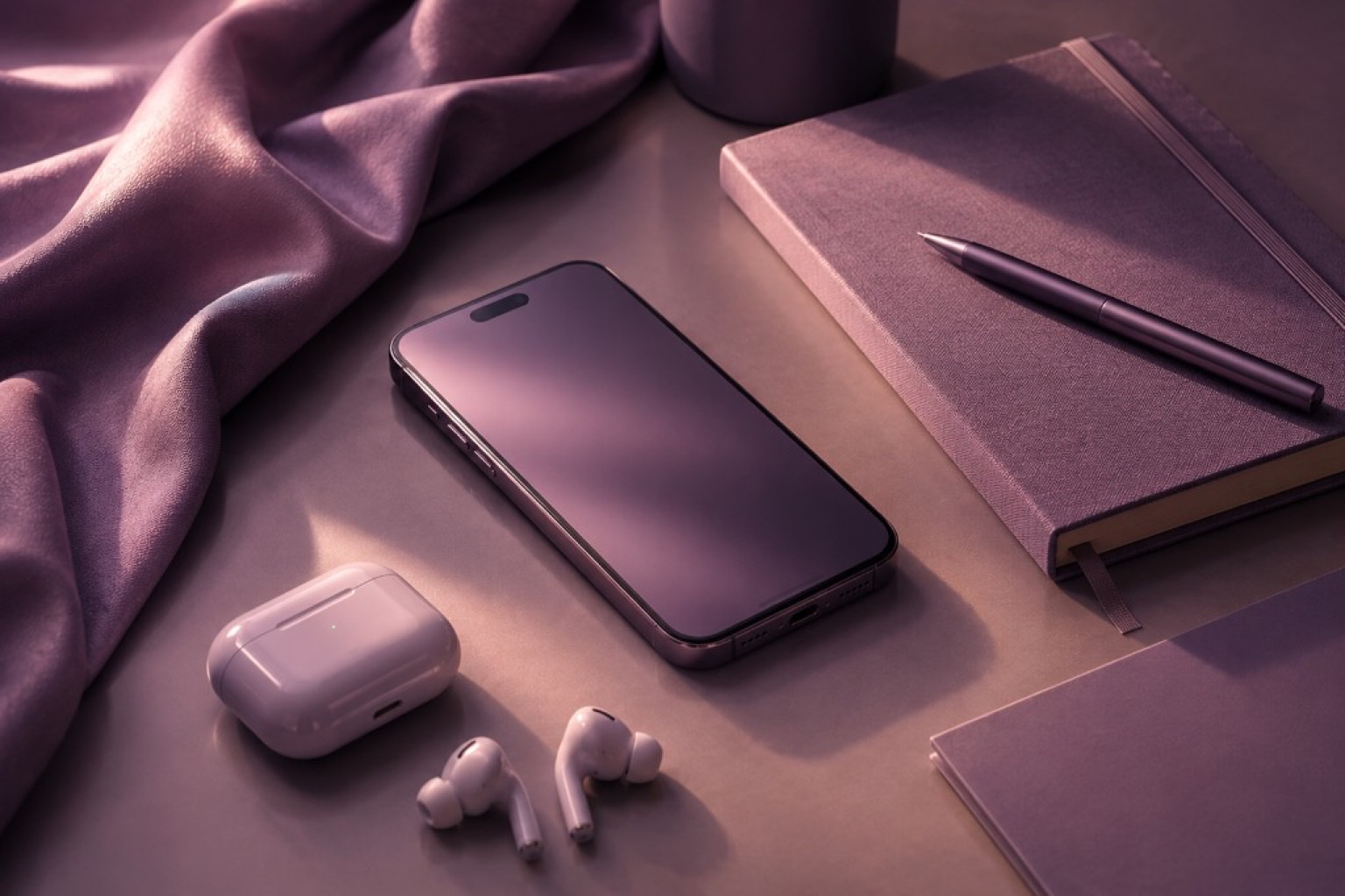 T-Mobile lifestyle still — phone and earbuds